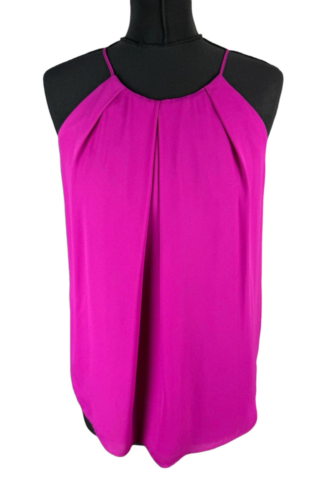F&F Pleated Camisole Top Women's UK Size 8 Smocked Sleeveless Bright Pink