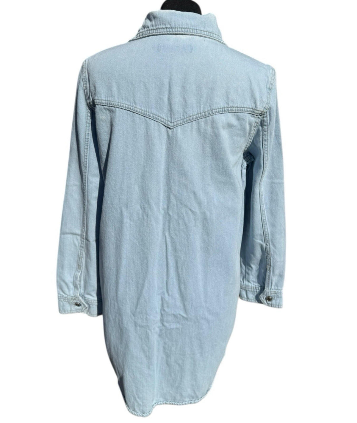 Denim & Co. Light Denim Shirt Jacket Shacket Collared Long Women's UK Size 12