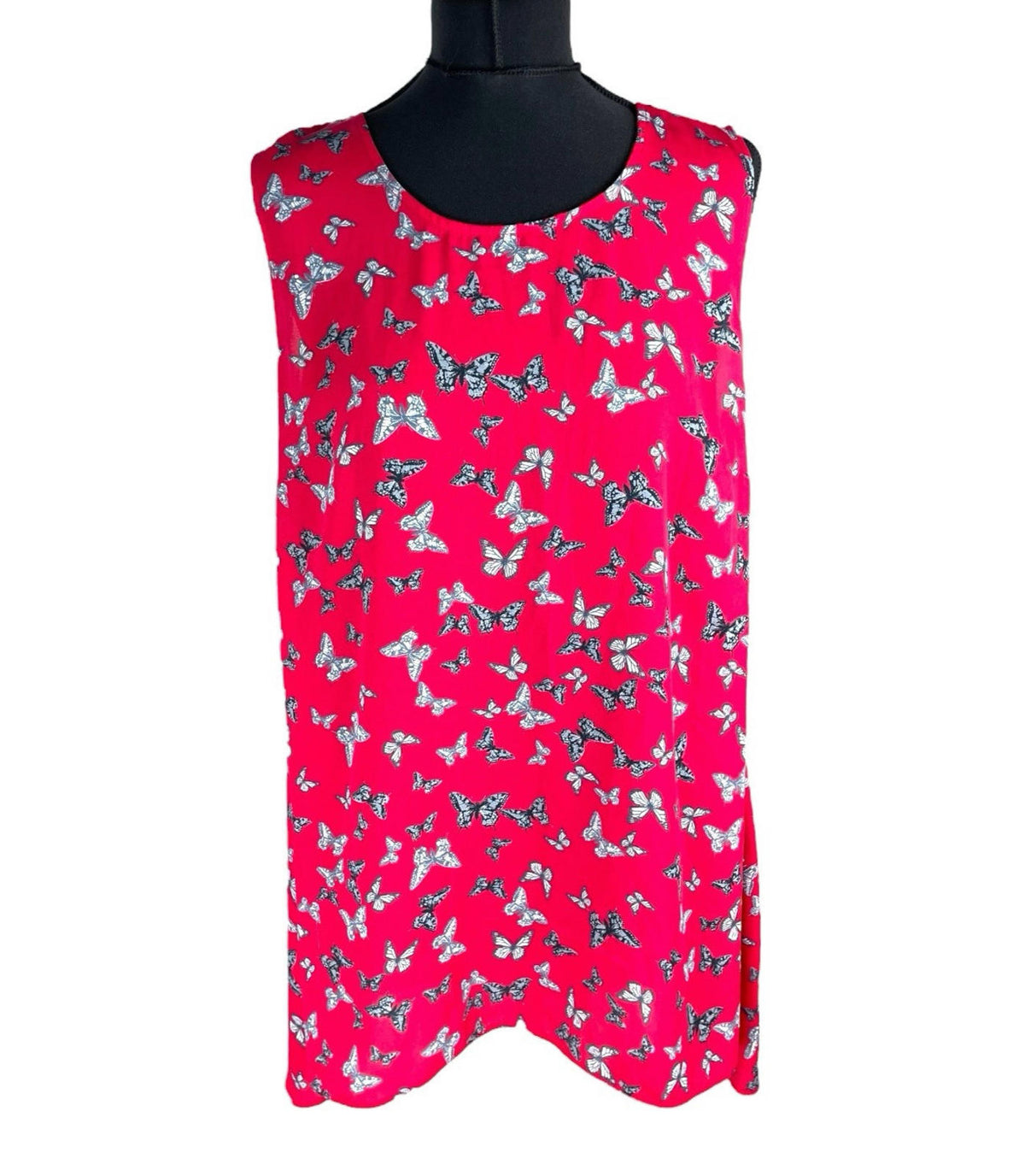 George Red Thin Vest Top Butterfly Print Women's UK Size 16