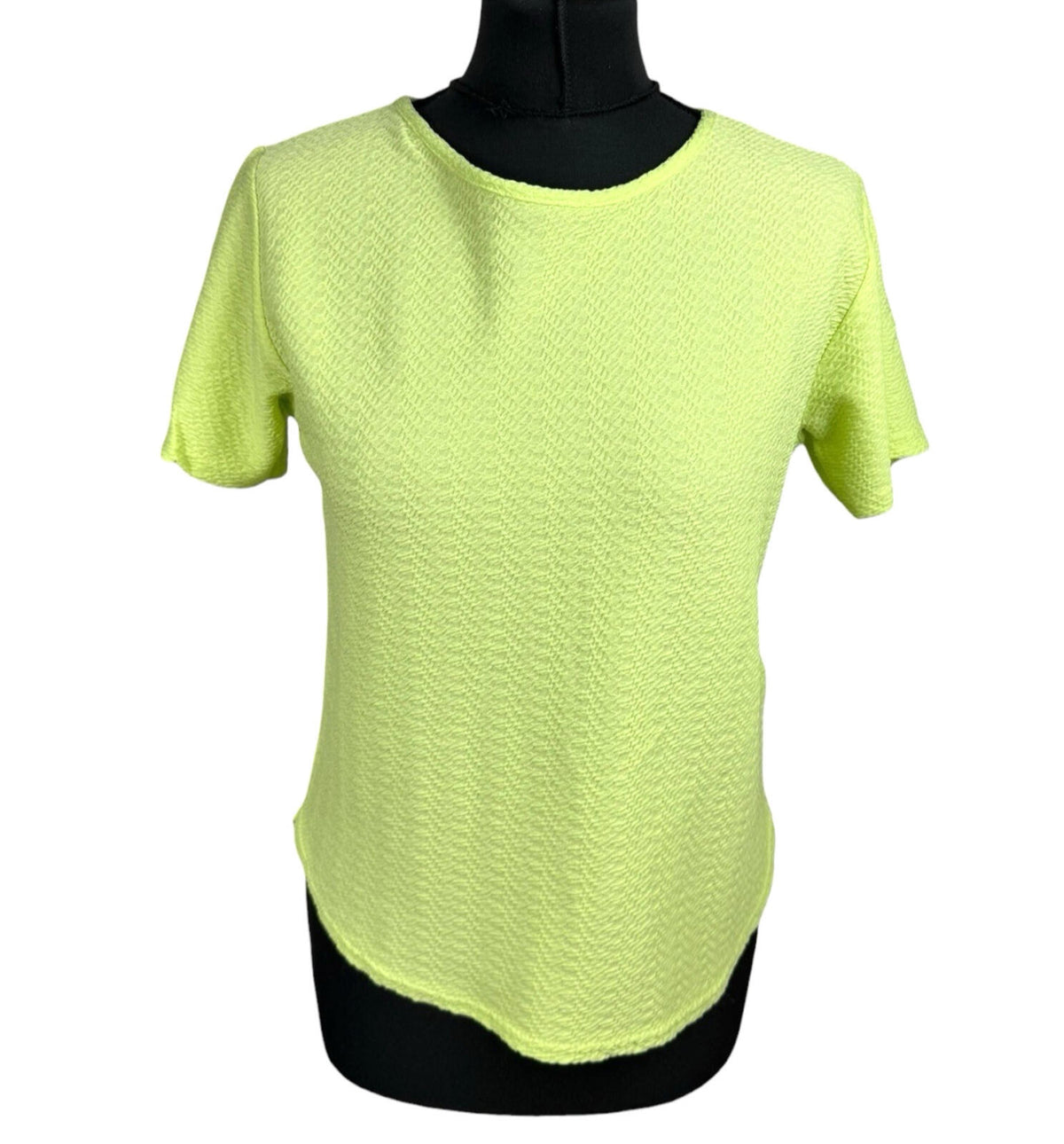 Peacocks Yellow Peacocks T-Shirt Top Women's UK Size 8 Neon Yellow Textured Lightweight