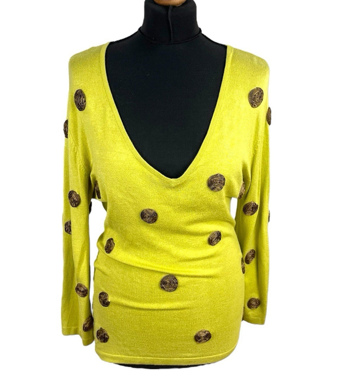 Kaliko Textured Jumper Dotted 3/4 Sleeve Women's UK Size 8