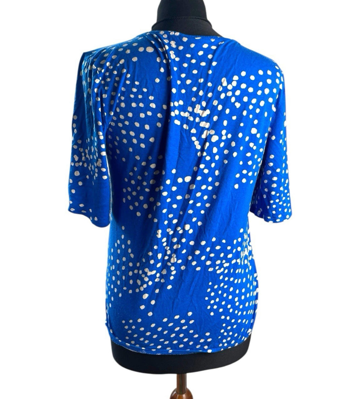 Wallis Blue Polka Dot Blouse Short Sleeve Top Women's UK Size 10
