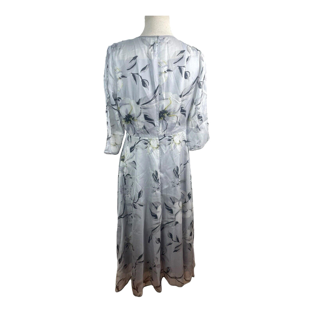 Floryday White Floryday Maxi Dress Silver Floral Occasion Dress A Line Women's UK Size S