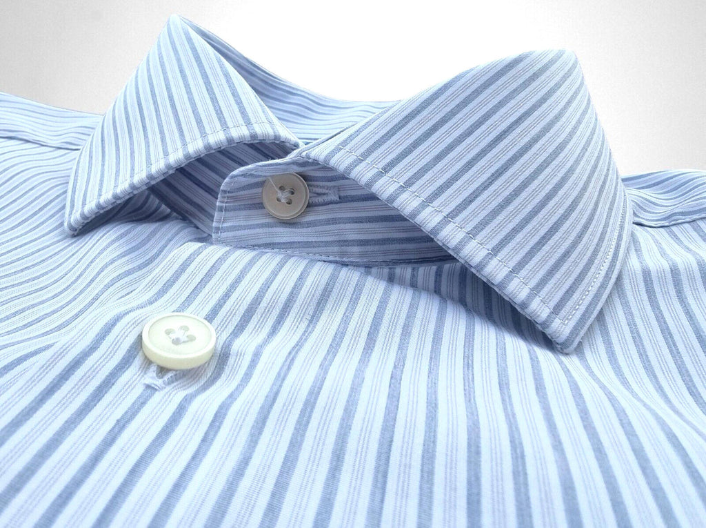 LUPI ROMANI Shirt Men's UK Size XL Slim Fit Non Iron Formal Striped Long Sleeve