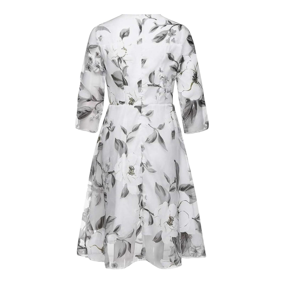 Floryday White Floryday Maxi Dress Silver Floral Occasion Dress A Line Women's UK Size S