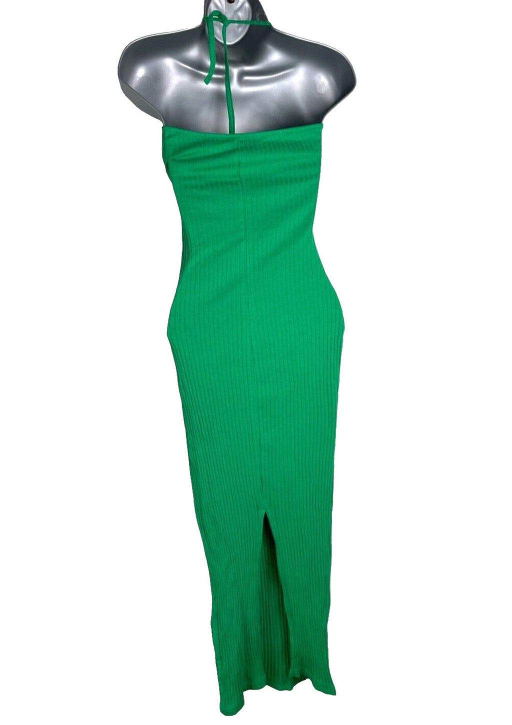 Divided Maxi Dress Green Ribbed Women’s UK Size XS