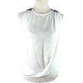 Zara White Vest Top Embellished Shoulder Women's UK Size S
