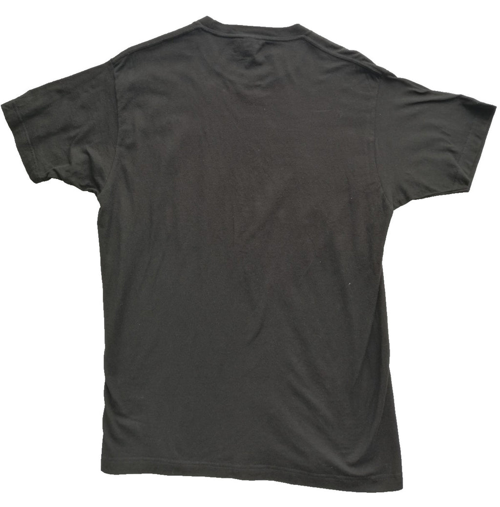 Tultex Black Funny Cute Animal Graphic Print T-Shirt Men's Size L Black Crew Neck 100% Cotton