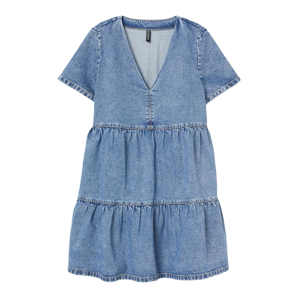 Divided Denim Smock Dress Tiered 100% Cotton Women's UK Size XS