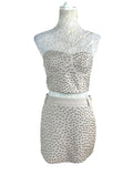 Nasty Gal Beige Studded Skirt And Crop Top Co-Ord Set Women's UK Size 10