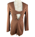 Pretty Little Thing Blazer Midi Dress Women's UK Size 8 Chocolate Lace Trim