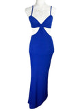 Cutaway Maxi Dress Blue Cut Out Design Summer Women's UK Size 8