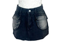 Denim Cargo Mini Skirt Black Women's UK Size 8