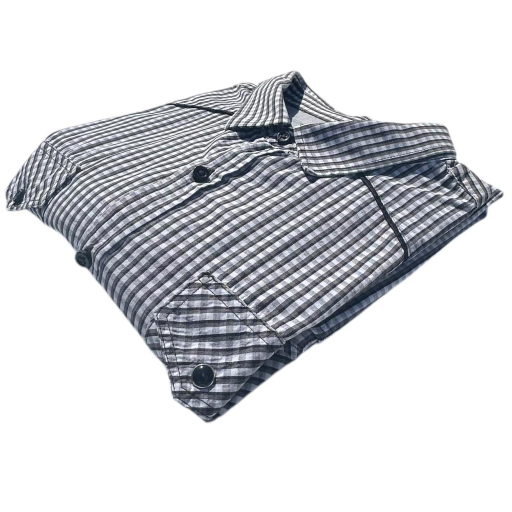 River Island Shirt Men's UK Size L Black & White Check Long Sleeve 100% Cotton