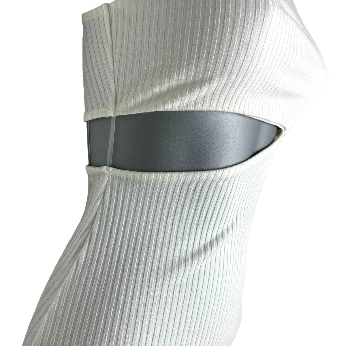 Divided Maxi Dress Ivory Ribbed Cut Out Design Women’s UK Size XS