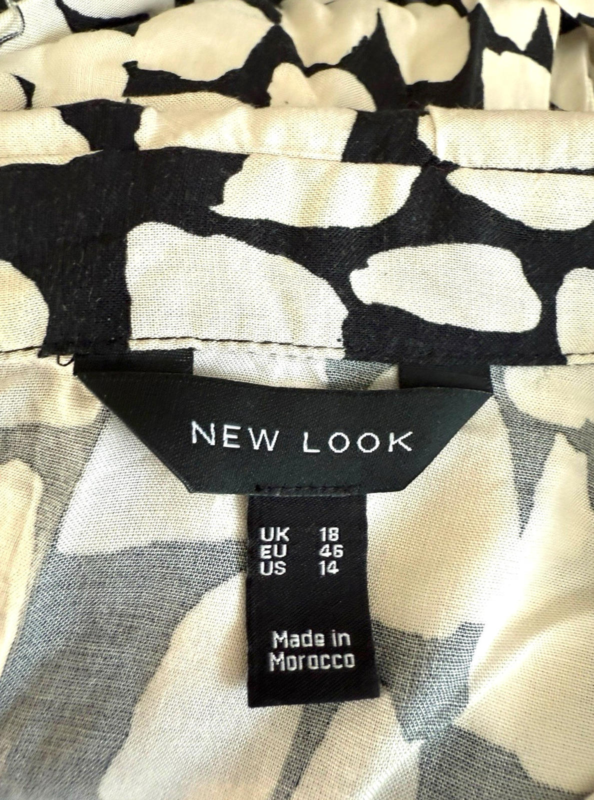 New Look Abstract Print Mini Shirt Dress Women's UK Size 18 Belted Knee Length