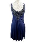 Little Mistress Blue Evening Dress Navy Embellished Women's UK Size UK Size 10