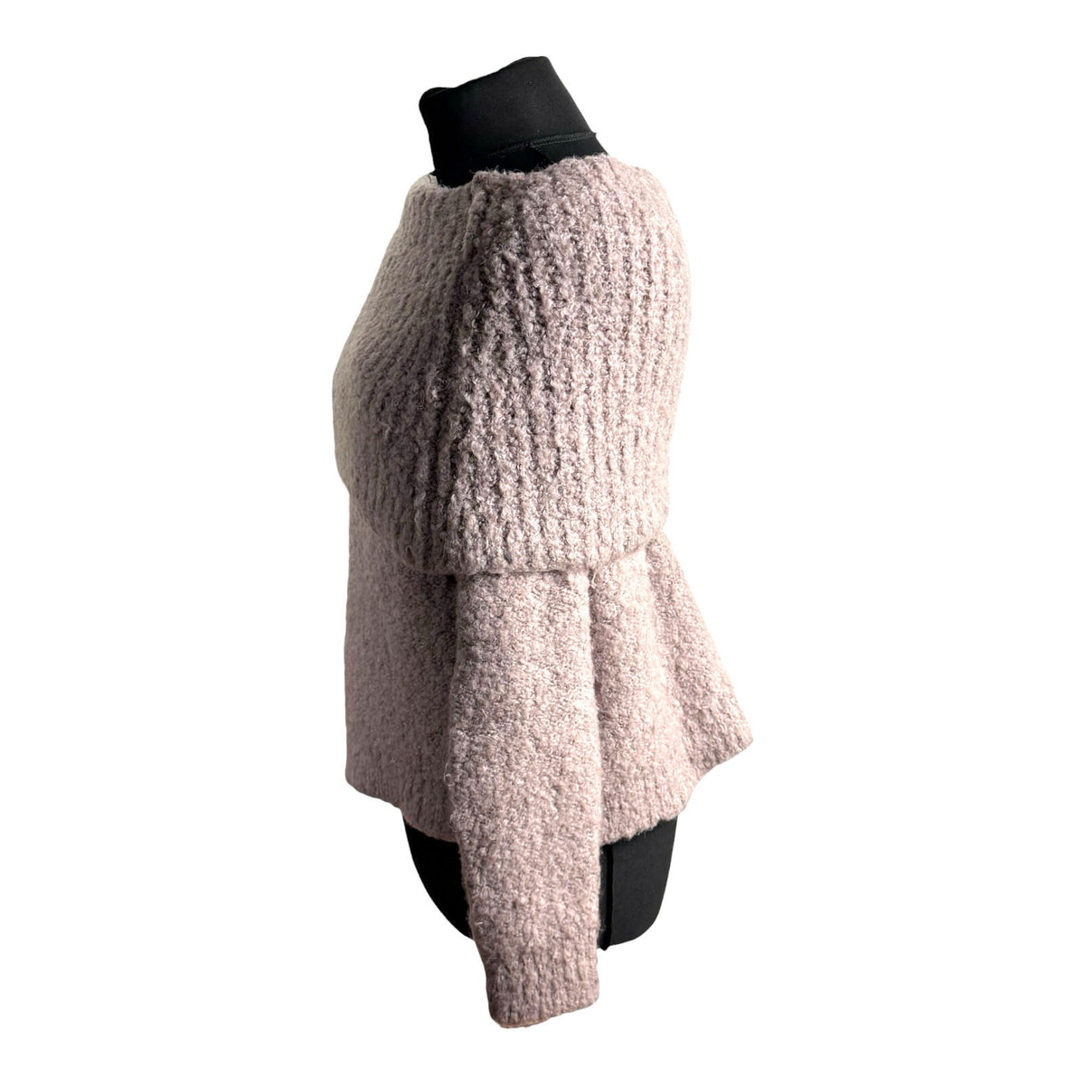 Papaya Off Shoulder Jumper Women's UK Size M Wool Effect 3/4 Sleeve Dusky Pink