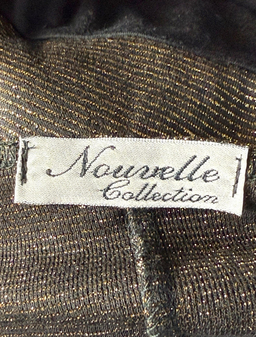 Nouvelle Black Nouvelle Collection Gold Sparkle Top Long Sleeve Relaxed Fit Women's UK Size M