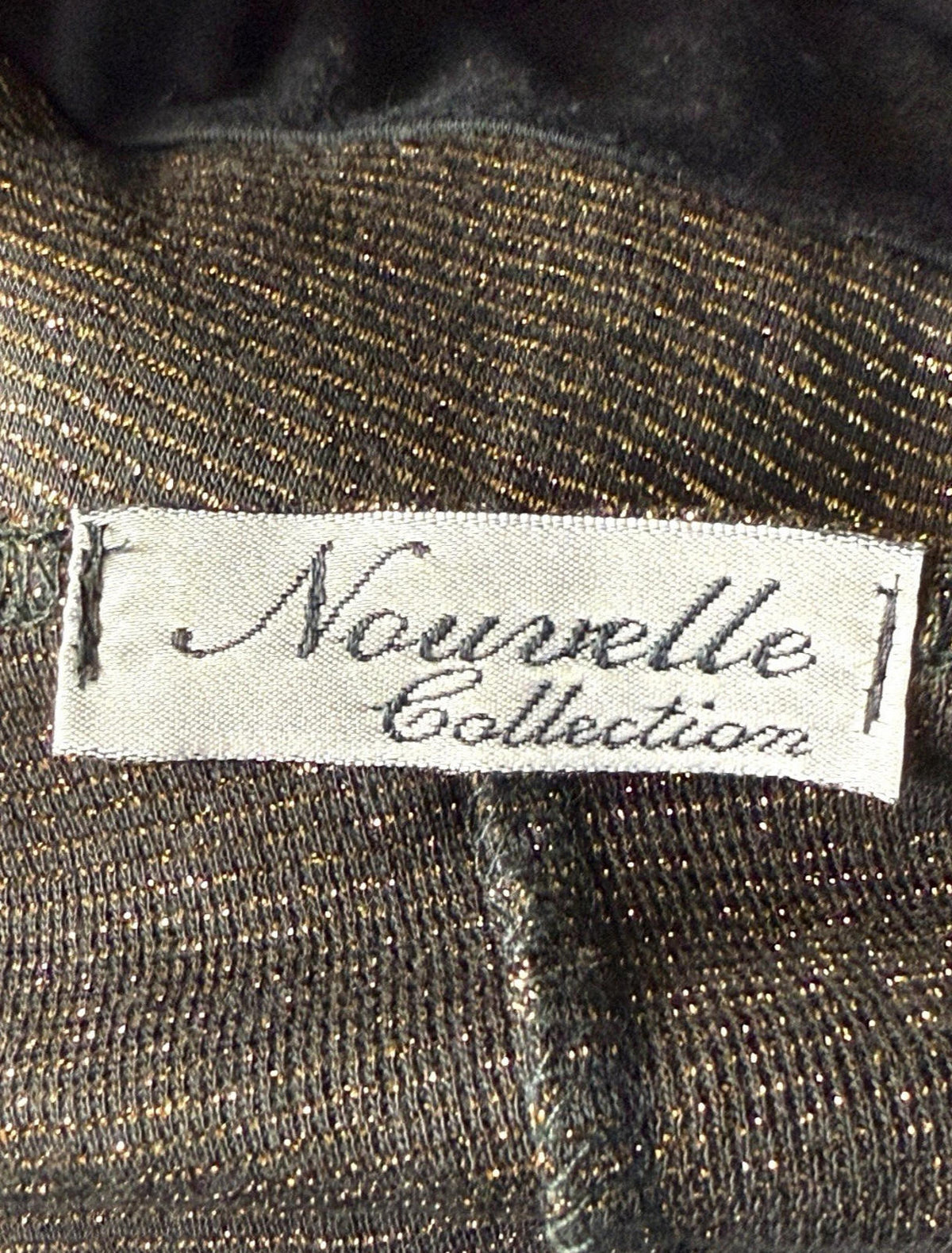 Nouvelle Black Nouvelle Collection Gold Sparkle Top Long Sleeve Relaxed Fit Women's UK Size M