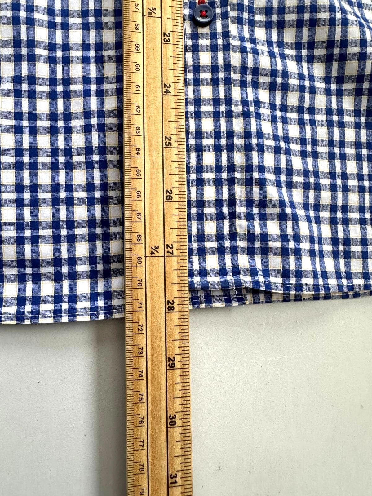 Tommy Hilfiger Shirt Men's UK Size M Blue Check Long Sleeve Pockets