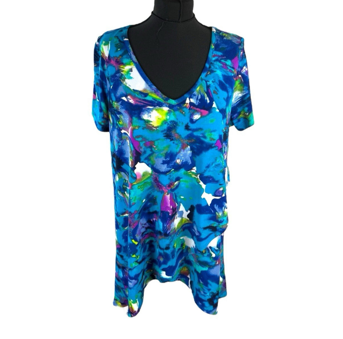 Blue Smock T-Shirt Top Blouse Women's UK Size L Large