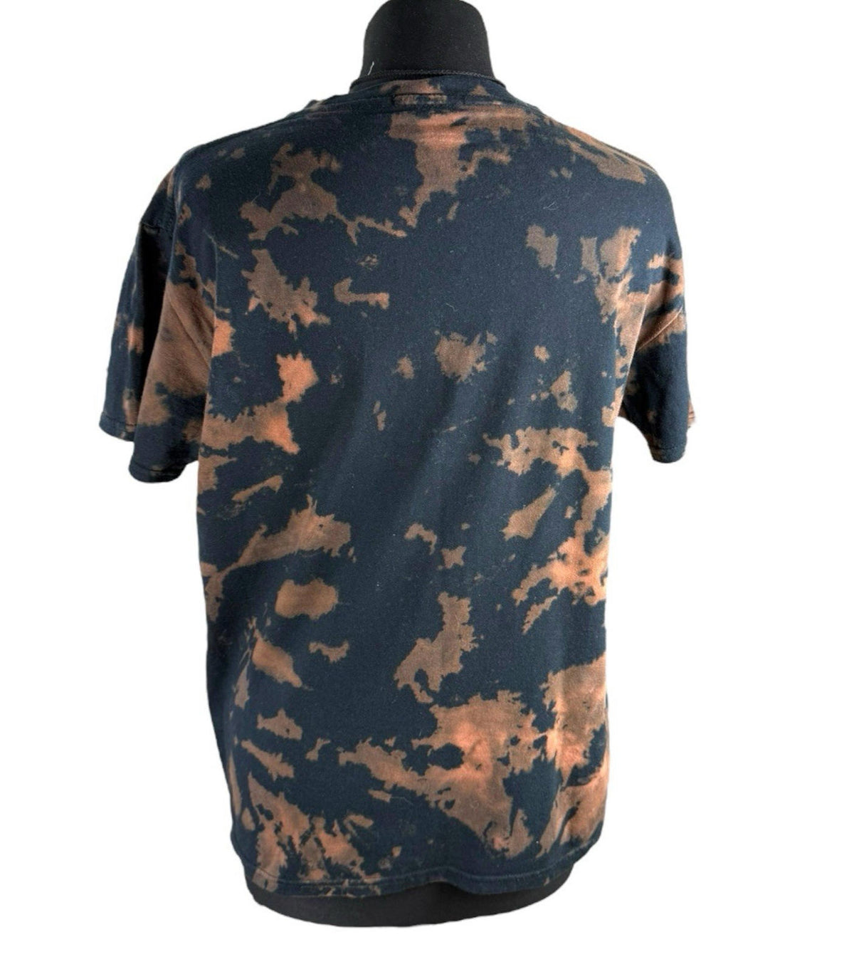 Tie-Dye Graphic Print T-Shirt Women's UK Size S Black Brown Michigan Crew Neck