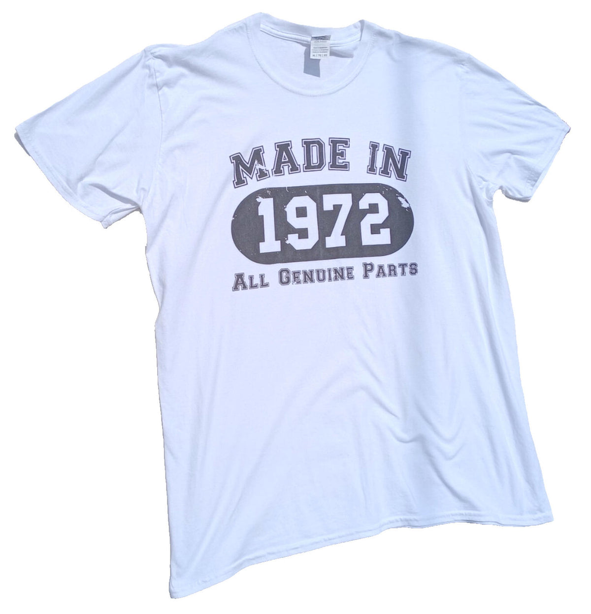Made In 1972 T Shirt Men's UK Size XL White 100% Cotton Graphic Print