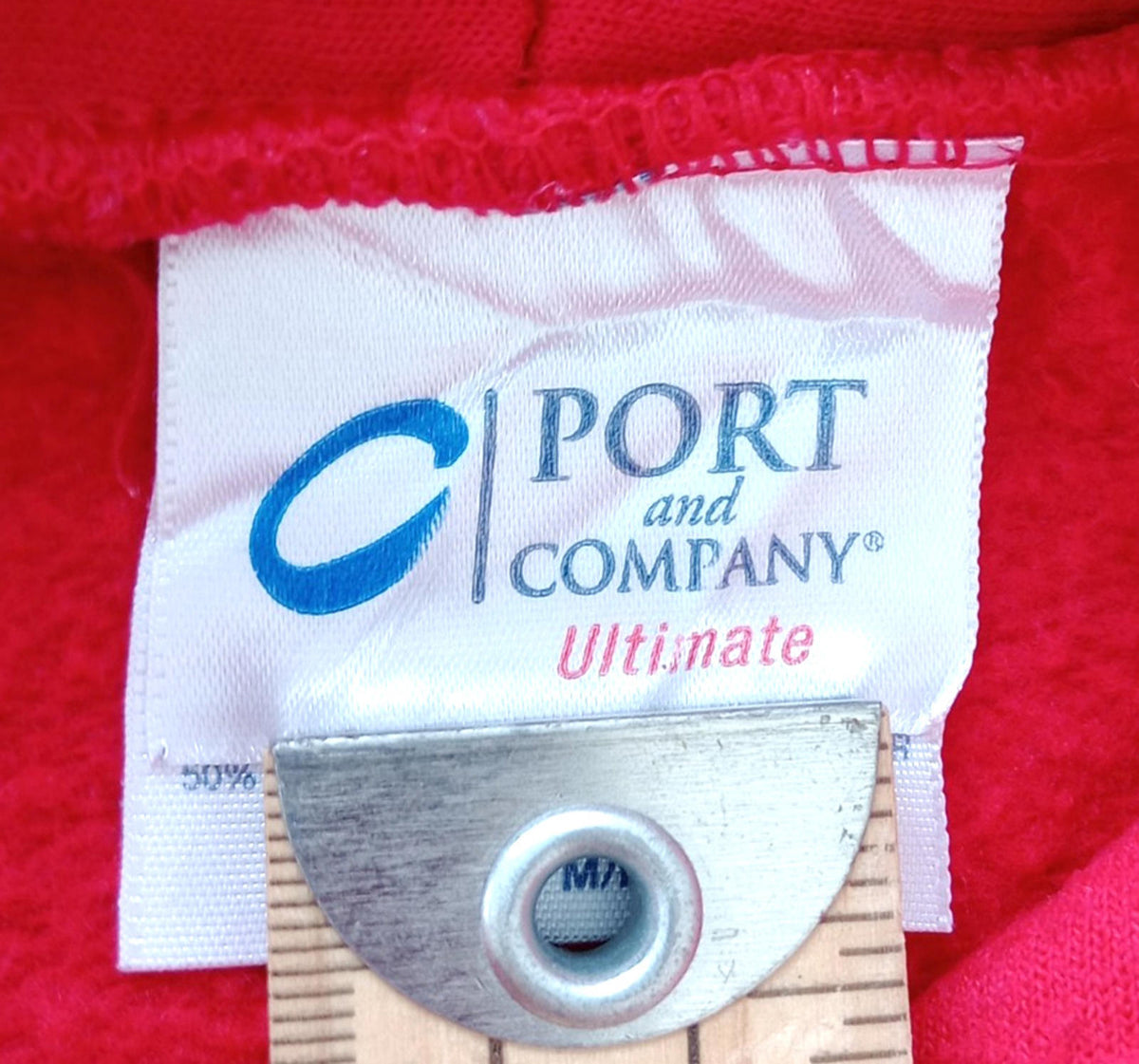 Port & Company Red MLB Baseball Hoodie Men's UK Size M Red Jersey Hooded Pockets Los Angeles Angels