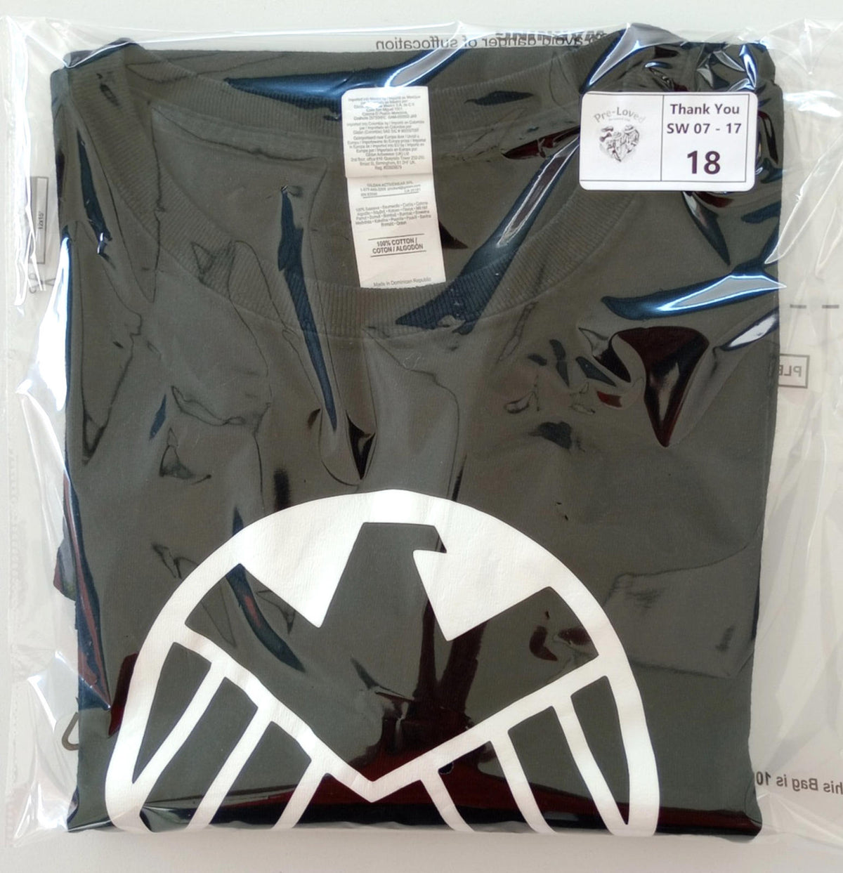 Graphic Print T-Shirt Men's UK Size XL Black Crew Neck 100% Cotton S.H.I.E.L.D.