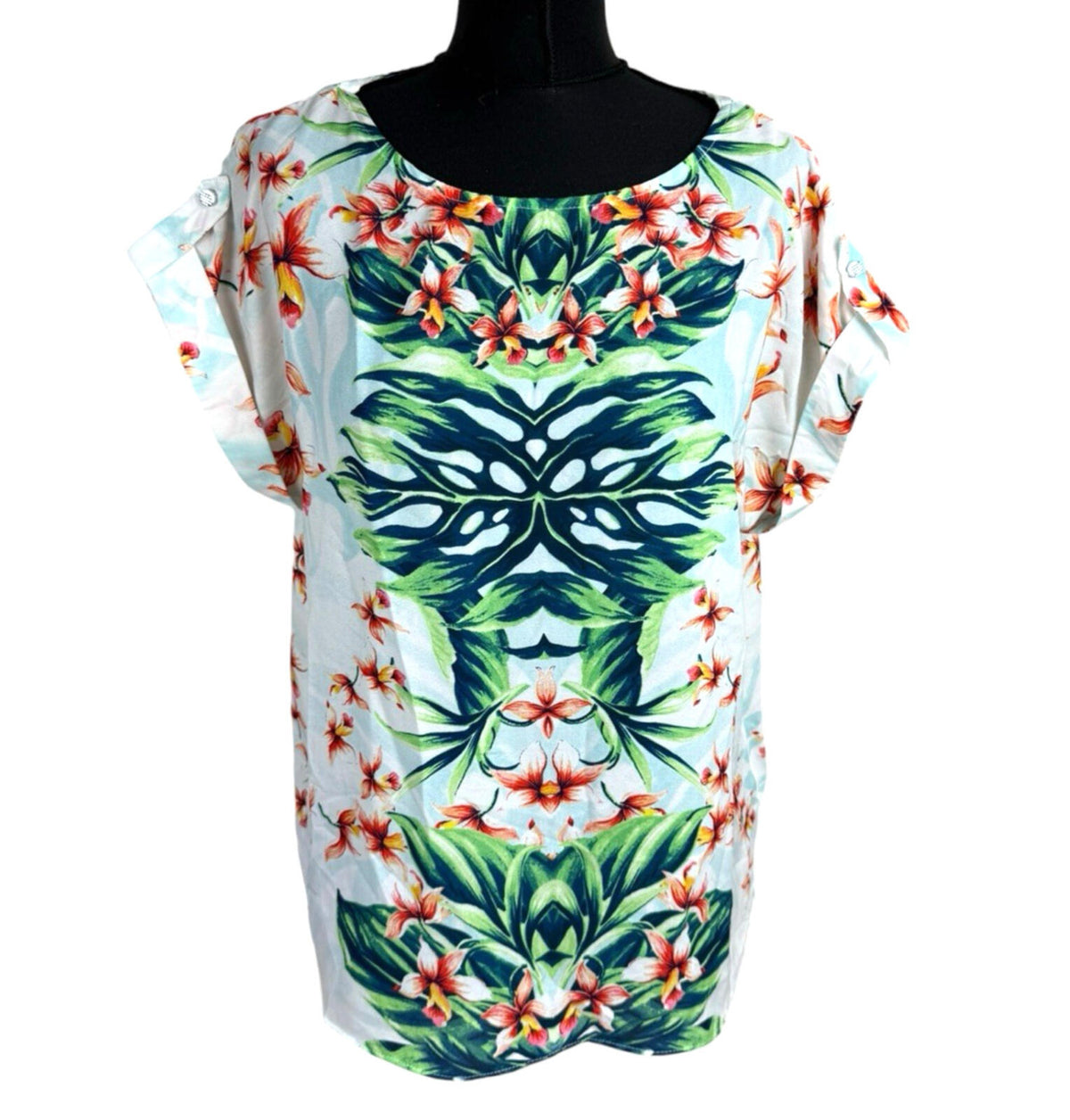 Millers T-Shirt Blouse Women's UK Size 12 Botanical Print Short Sleeve Top