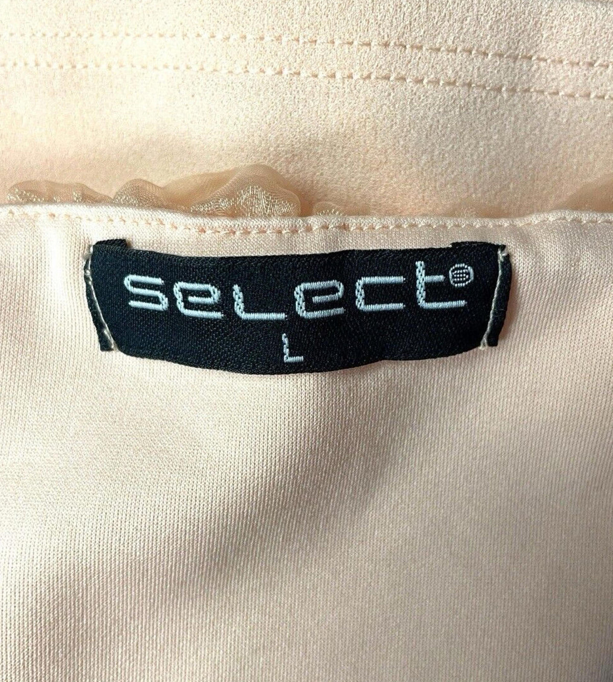 Select Tiered Ruffle Camisole Top Women's UK Size M Peach Cropped Adjustable