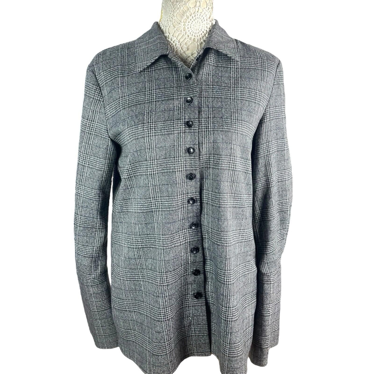Storm Apparel Gray Storm Apparel Grey Check Shirt Top Women's UK Size S