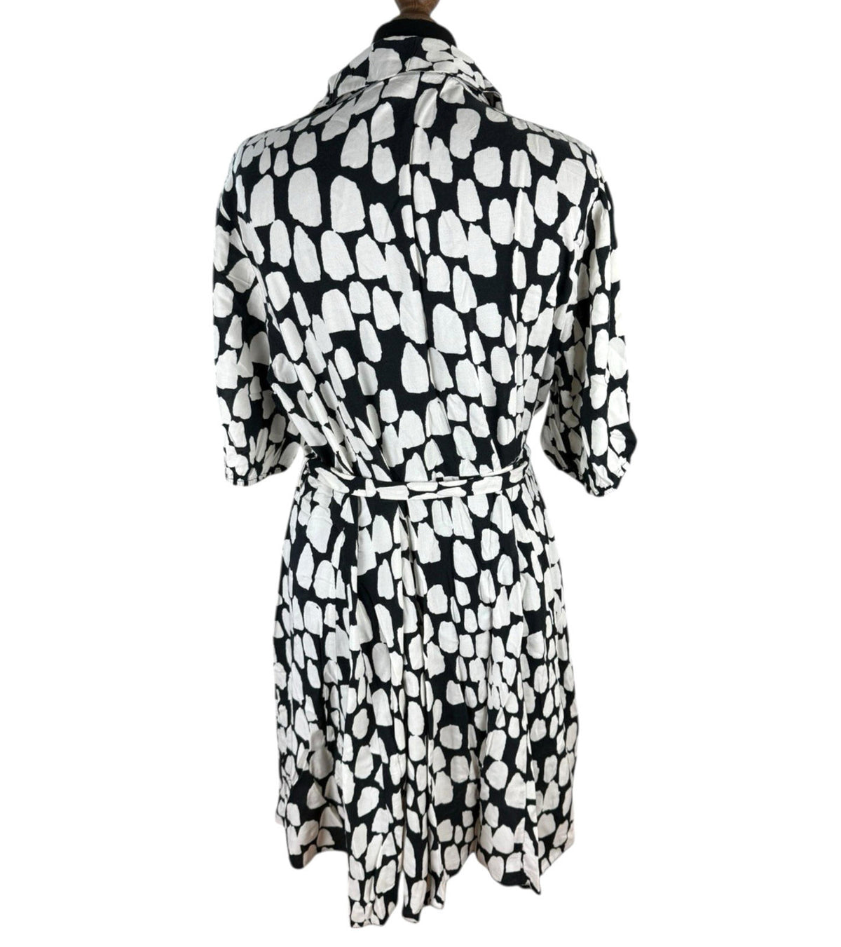 New Look Abstract Print Mini Shirt Dress Women's UK Size 18 Belted Knee Length