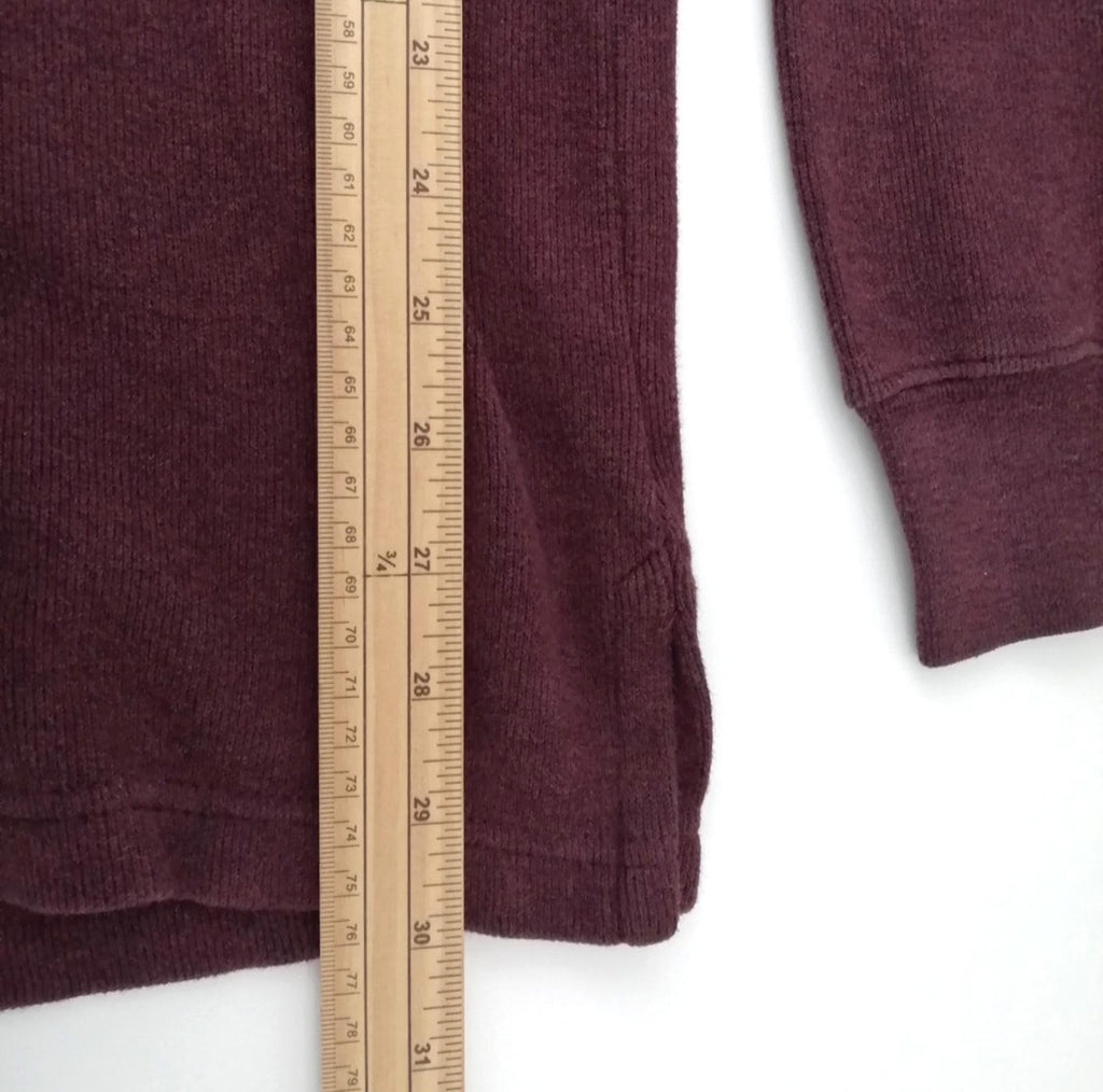 Lands' End Red Land's End 1/4 Zip Burgundy Sweatshirt Men's Size XL Jumper 100% Cotton