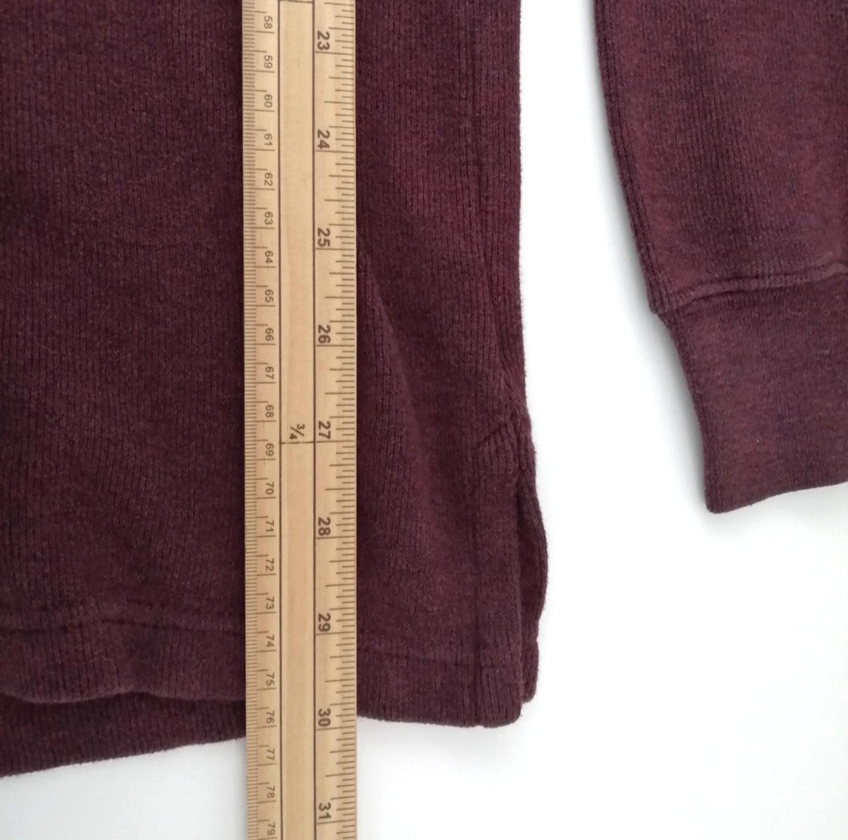 Lands' End Red Land's End 1/4 Zip Burgundy Sweatshirt Men's Size XL Jumper 100% Cotton