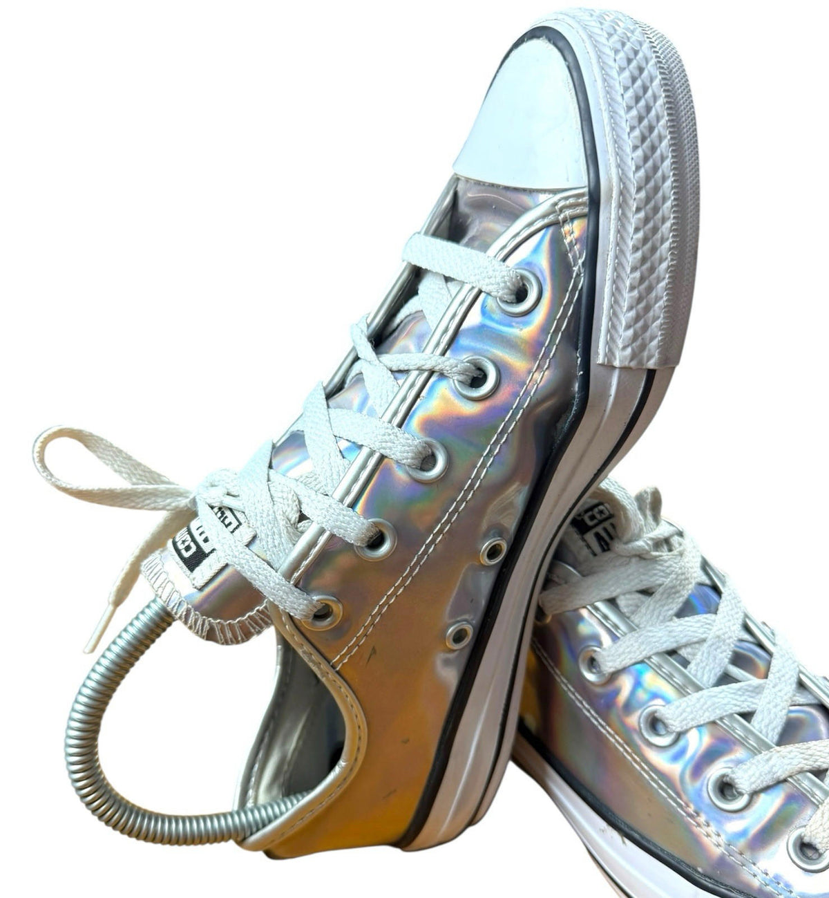 Converse All Star Low Top Sneakers Irredescent Lace Up UK Size 4