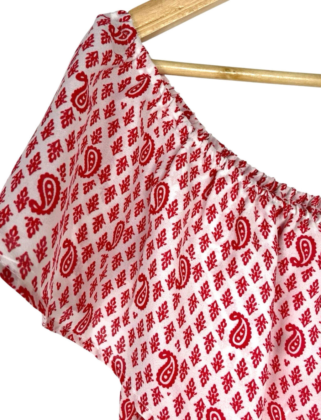Atmosphere Blouse Off Shoulder Top Women's UK Size 14 Paisley Print White Red