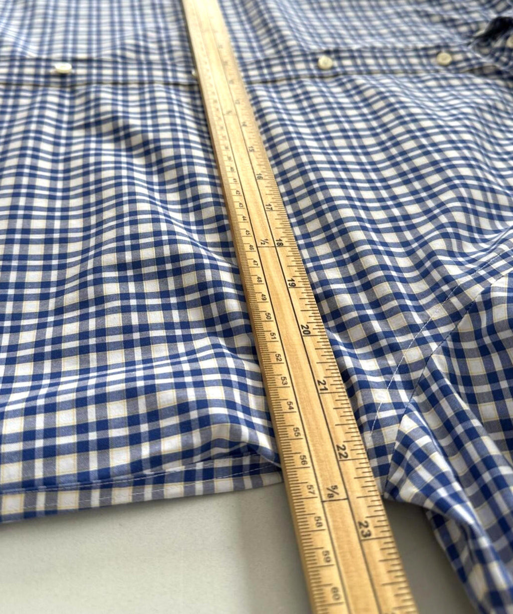 Tommy Hilfiger Shirt Men's UK Size M Blue Check Long Sleeve Pockets