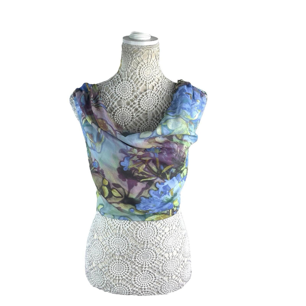 Pretty Little Thing Cowl Neck Crop Top Women's UK Size 8 Ruffle Shoulders Lined