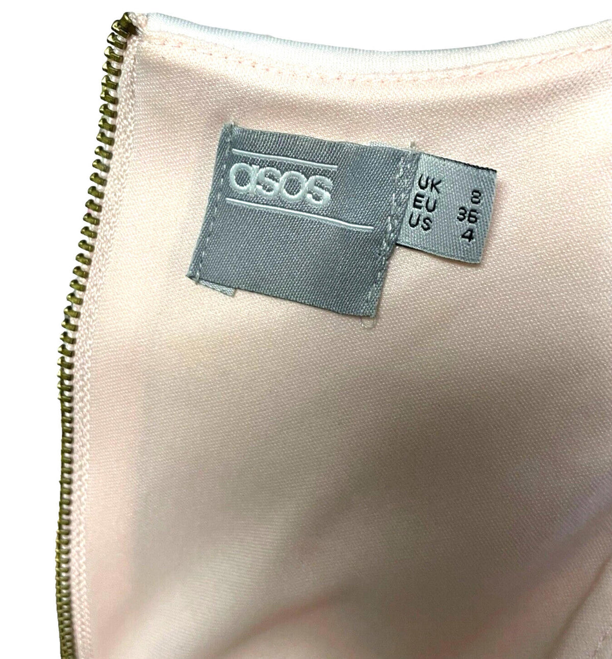 ASOS Pencil Dress Women's UK Size 8 Pale Pink Embellished Summer Smart Formal
