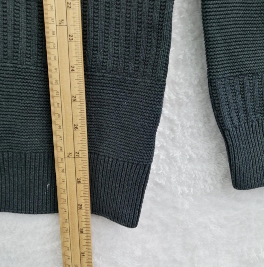 Chaps Black Ralph Lauren Chaps 1/4 Zip Ribbed Black Jumper Men's Size XL 100% Cotton