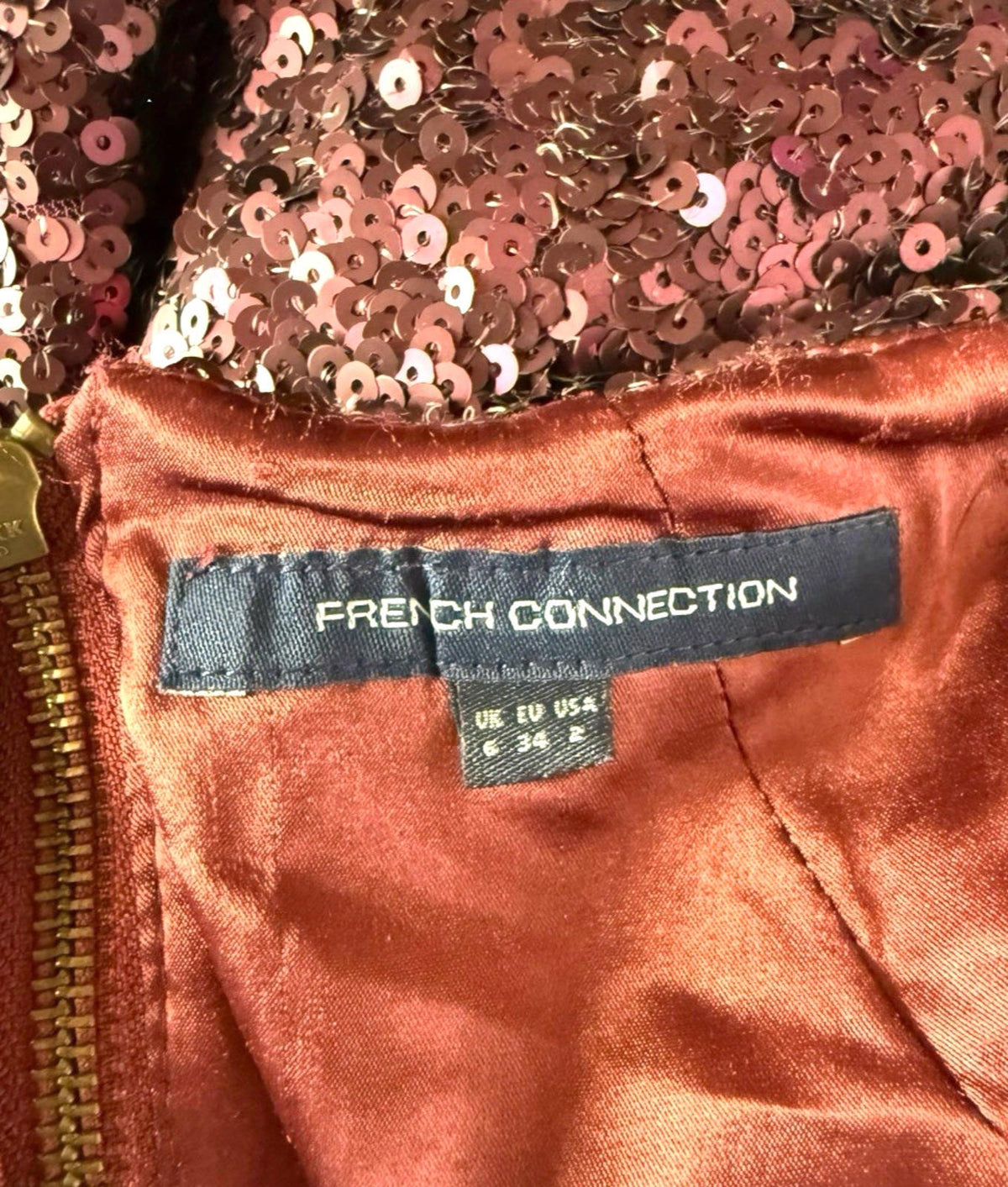 French Connection Deep Purple Sequin Mini Dress Women's UK Size 6