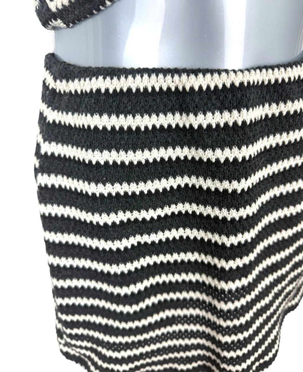 Pull&Bear Co-Ord Set Skirt And Crop Top Knit Stripe Women's UK Size 8