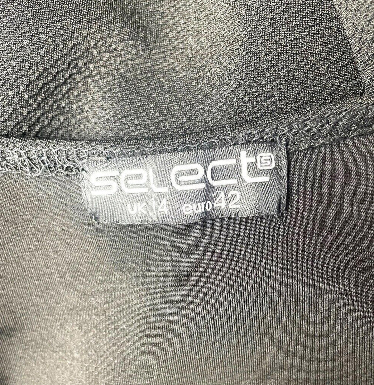 Select Black Select Crop Top Black Laser Cut Scallop Trim Women's UK Size 14