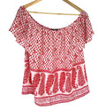 Atmosphere Blouse Off Shoulder Top Women's UK Size 14 Paisley Print White Red