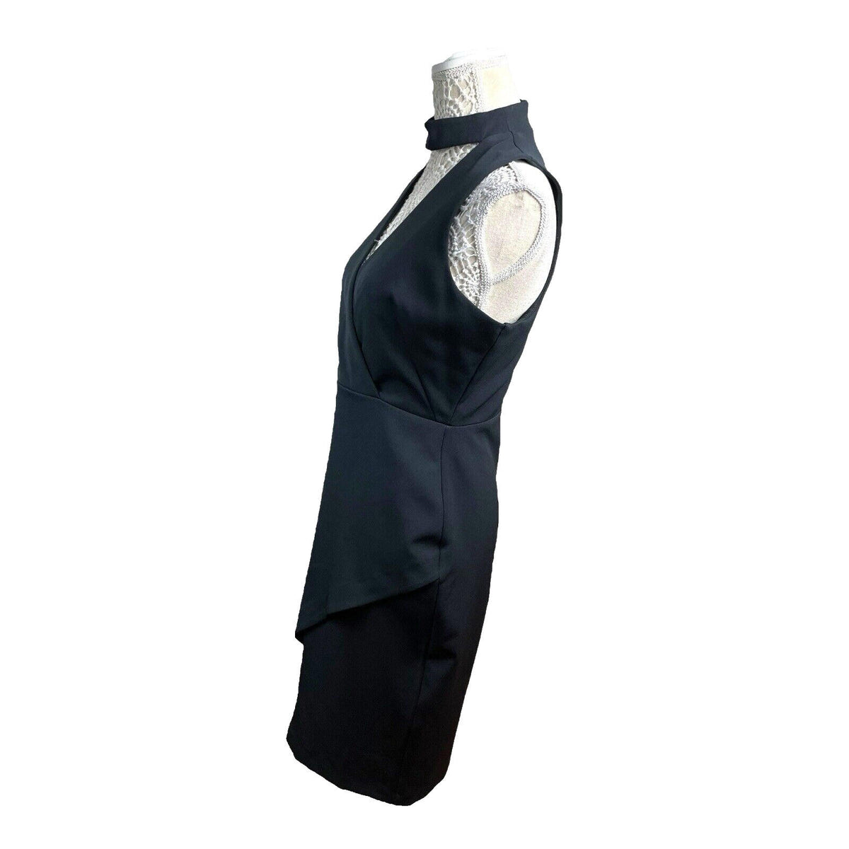 River Island Black Midi Dress Collared Women's UK Size 12