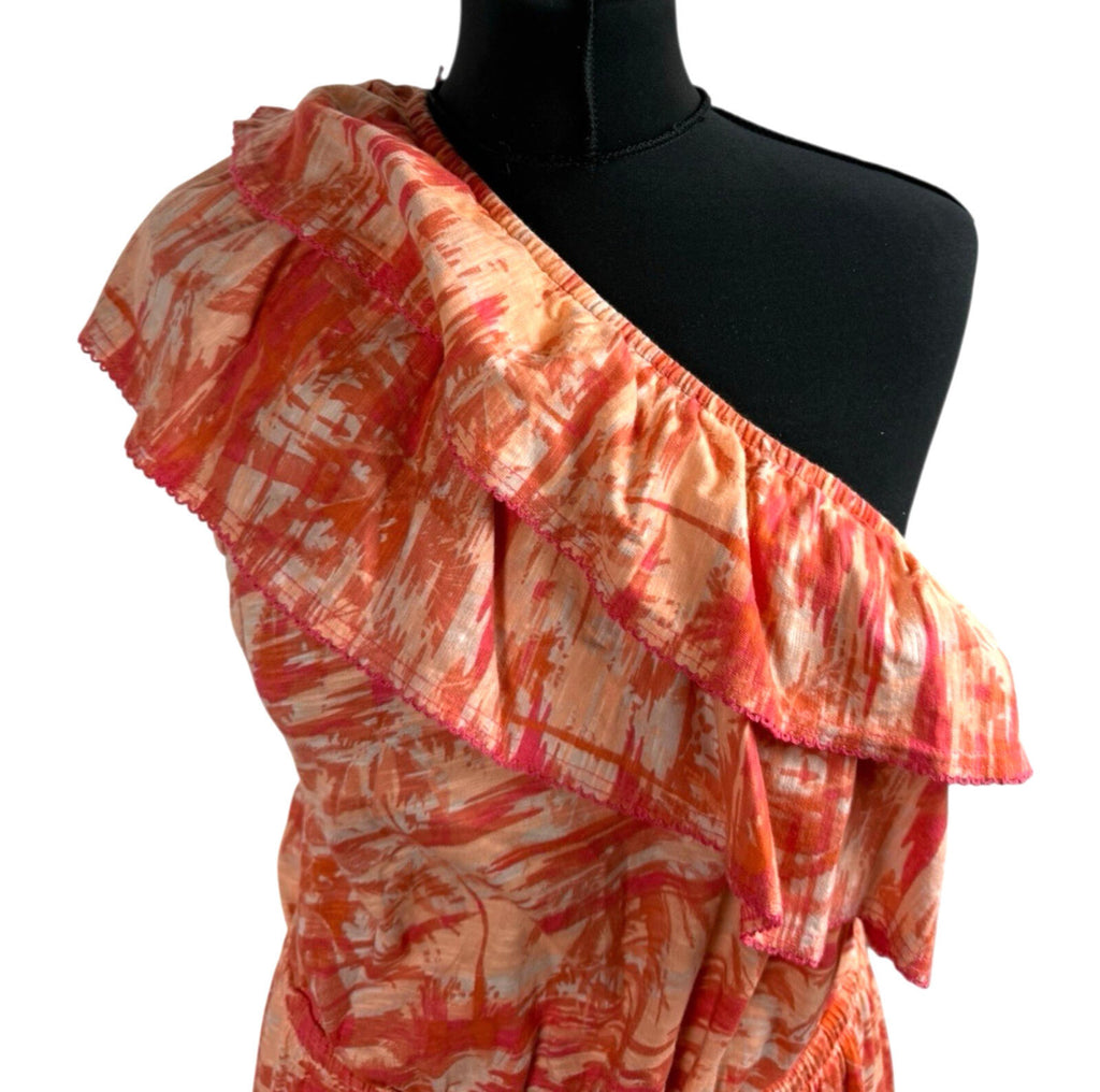 Next Strapless One Shoulder Maxi Dress Women’s UK Size 16 Orange