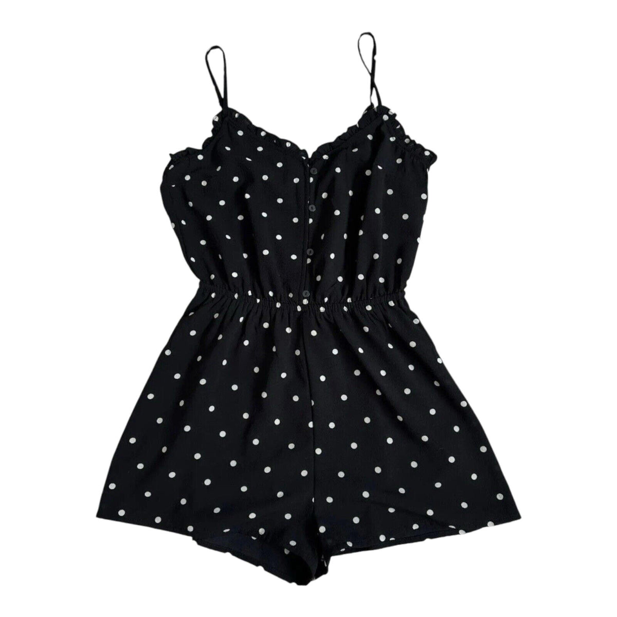 Divided Black Chiffon Romper Playsuit Polka Dot Women's UK Size 6