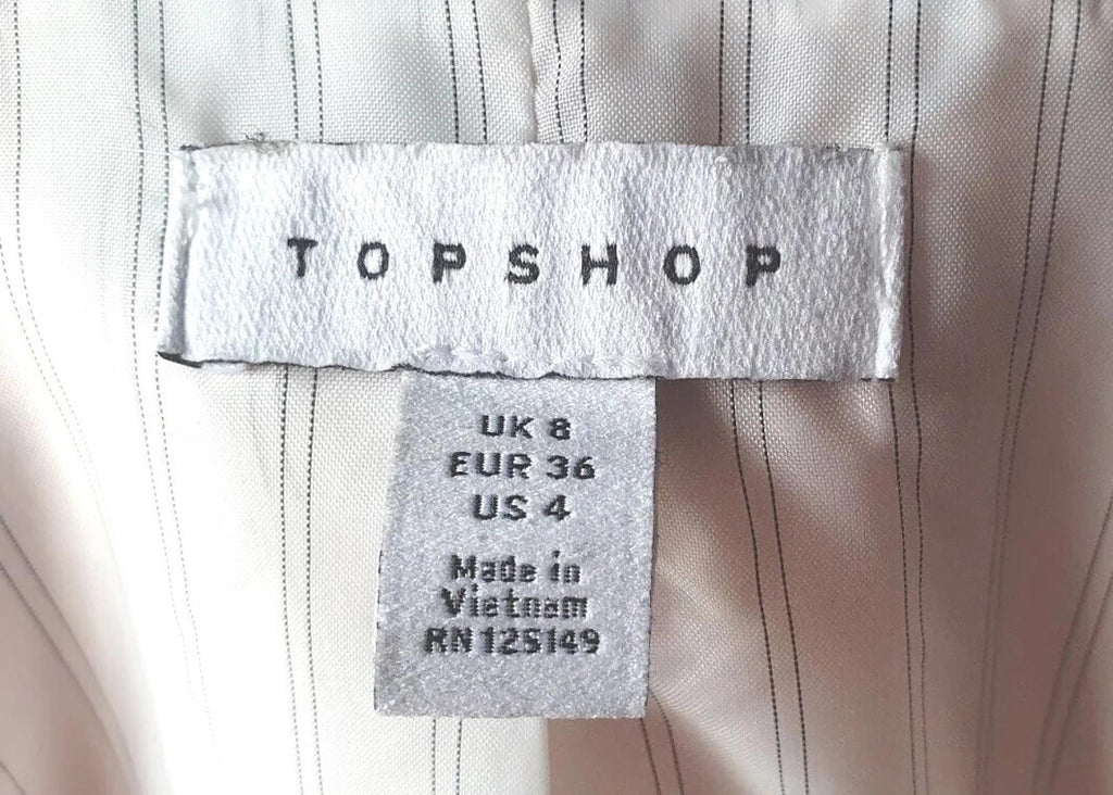 Top Shop Pink Linen Blazer Pockets Summer Women's UK Size 8